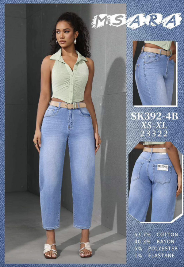 Spodnie damskie jeans Roz XS-XL, 1 Kolor .Paczka 12 szt